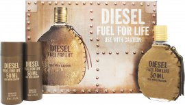 Diesel Fuel For Life Gift Set 50ml EDT + 2 x 50ml Shower Gel